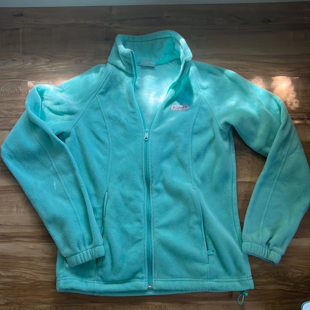 Columbia Mint Green Fleece zip up jacket